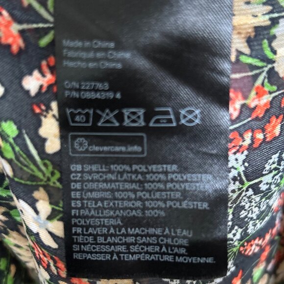 H&M Floral Long Sleeved High Neck Lightweight Blouse Navy Multi Womens Size XS - Picture 10 of 12